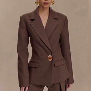 NWT Meshki Max Cinched Waist Blazer - Chocolate